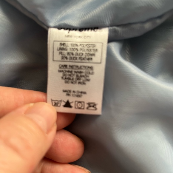 Supreme Stripe Panel Down Jacket size L - Picture 6 of 7